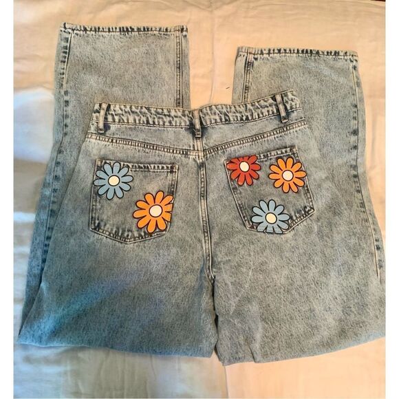 Shein Wide Leg Floral Jeans - Picture 10 of 10